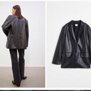 H&M Oversized Faux Leather Blazer Jacket